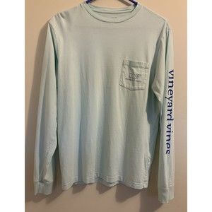 Vineyard Vines Long Sleeve Whale Pocket T Shirt Light Green Size Adult XS